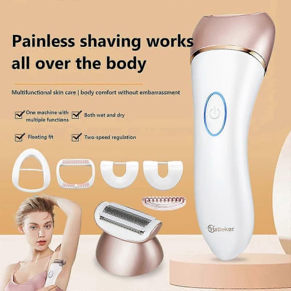 2-i-1 Epilator- og Barbermaskinesæt til kvinder, til ansigt, krop og intim hårfjerning