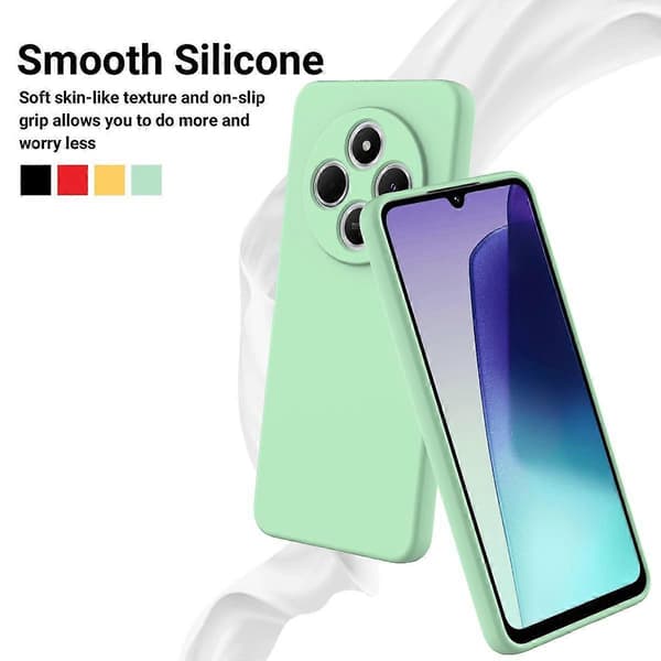 Solid Färgad Flytande Silikon Fallsäker Full Täckning Telefonfodral (Grön, För Redmi A3 Pro)