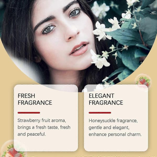 Jordgubbstårta Roll-On Parfym, Fräsch Elegant Romantisk Doft för Kvinnor, 10ml