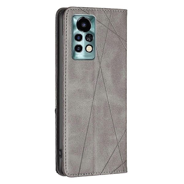 Til Infinix Note 11 Pro Rhombus Tekstur Magnetisk Læder Telefoncover (Grå)