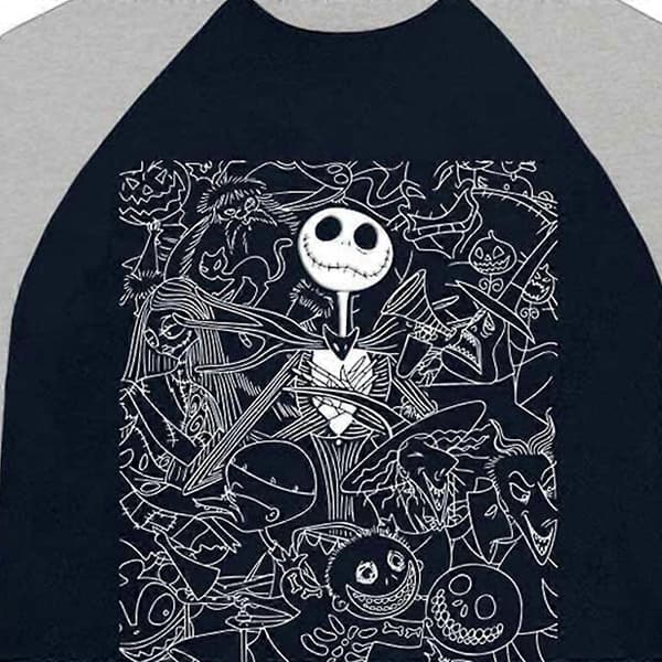 The Nightmare Before Christmas Jack Crowd Raglan langærmet T-shirt