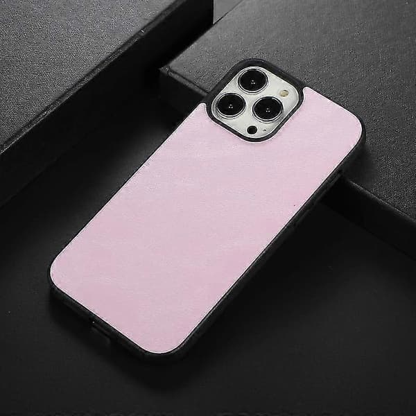För Iphone 13 Pro Max Telefonfodral i PU-läder med kohudstextur (rosa)