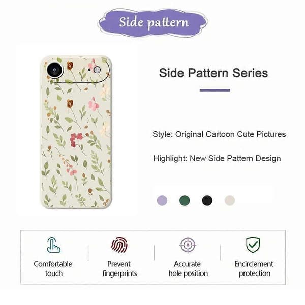 Compatible For iPhone 17 Air Case Small Petals Pattern Printing Straight Edge TPU Phone Back Cover