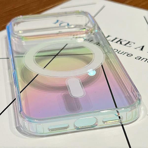 För iPhone 17 Air-fodral kompatibelt med MagSafe Akryl+TPU Gradient Mobilskal