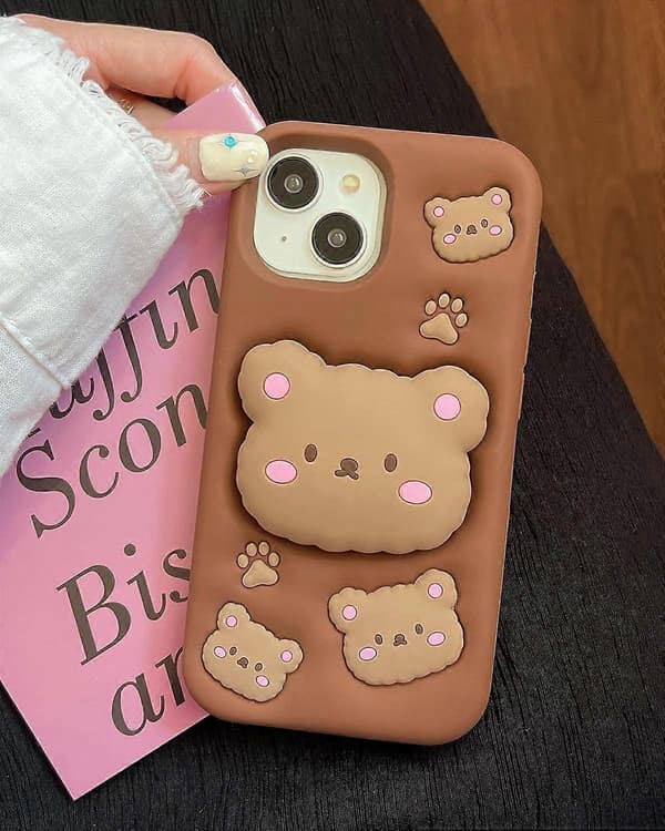 3D Bamse Telefoncover til iPhone 16 Pro Max (med udtrækkelig telefon