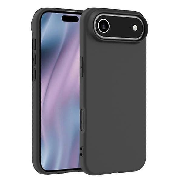 Til iPhone 17 Air Cover Blød Mat Bagside TPU Sort Telefoncover, Stor Udskæring