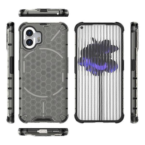 (Ny) Stødsikkert Honeycomb Telefoncover til Nothing Phone 2 (Sort)