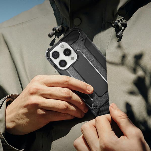 Etui til iPhone 16 Pro Max Hybride Forsterket Støtsikkert Etui 1.8m, Svart