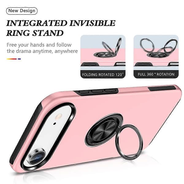 Kompatibel for iPhone 17 Air-deksel PC + TPU-telefonbeskyttelse med roterbar ringholder