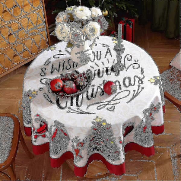 x Juledug rund juledug vaskbar juledug