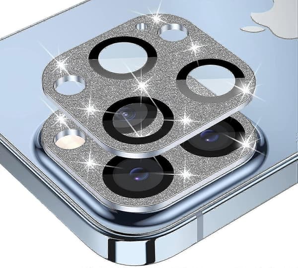Iphone 13 Pro - Iphone 13 Pro Max Kameralinsebeskytter - Blå Glitter