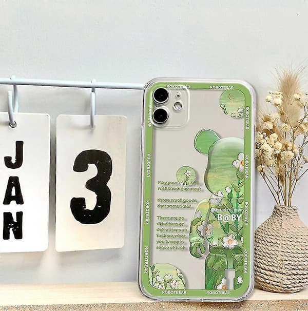 Voldelig Bjørn 3d Blødt Tpu Telefoncover Til Iphone 13 Pro Max (grøn)