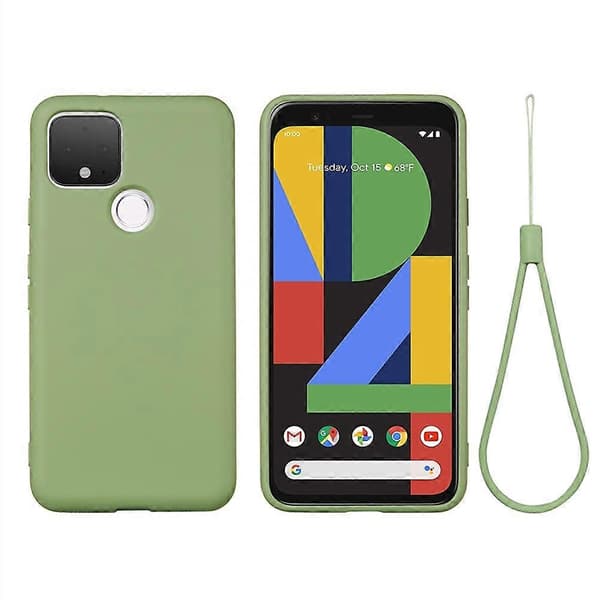 Rent flytende silikon støtsikkert fullt deksel til Google Pixel 5 (grønn)