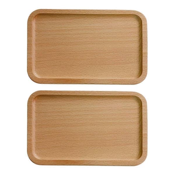 Solid Wood Tray, Rectangular Bathroom or Tea Set, Small and Practical, 2-Piece Set.