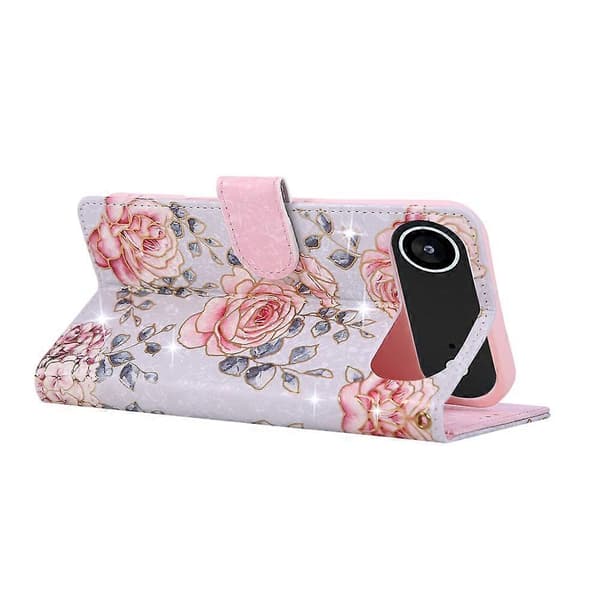 Kompatibel til iPhone 17 Air Case RFID Blomst Læder Telefoncover Med Håndledsrem