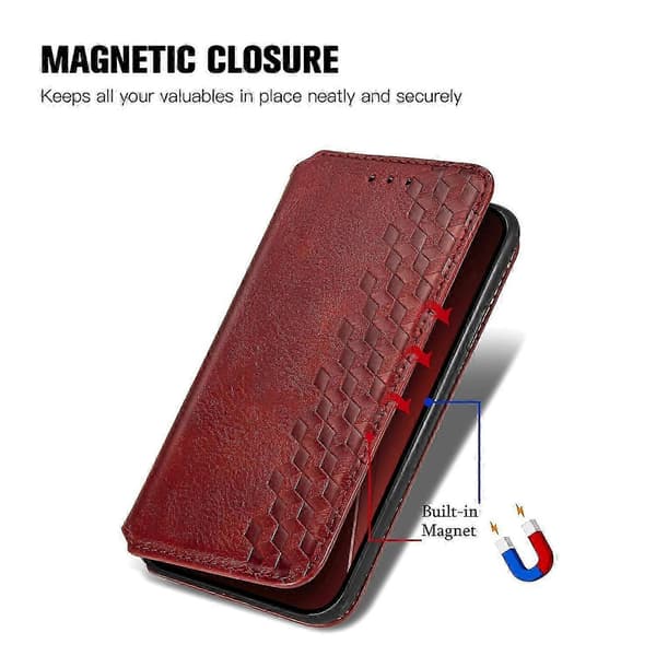 Til iPhone 16 Pro etui Rhombus præget PU læder pung telefoncover - Grå