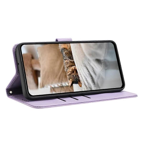 Fodral till iPhone 16 Plus med rem, katter tryck läderplånbok telefonfodral (Stil A)