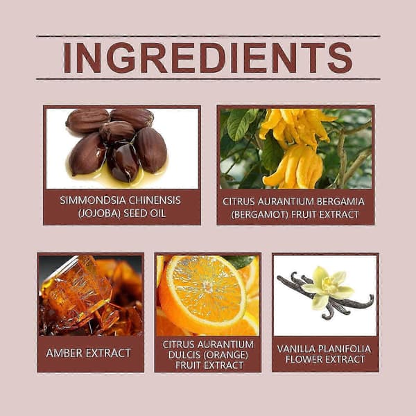 Jojoba Parfumeolie, Langvarig Frisk Duft med Bergamot & Rav Ekstrakter, Elegant Roll-On Cologne, 10ml