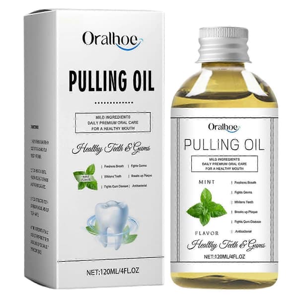 Pulling Oil, Ren Ekologisk Kokosolja Pulling 4 Oz Mintsmak, Fräsch Andedräkt Rengör Luktfläckar A