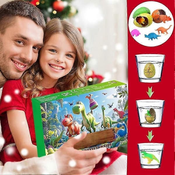 Hlraizz Adventskalender 24 dager jule-nedtelling dyreleker dinosaur-egg for barn og tenåringer