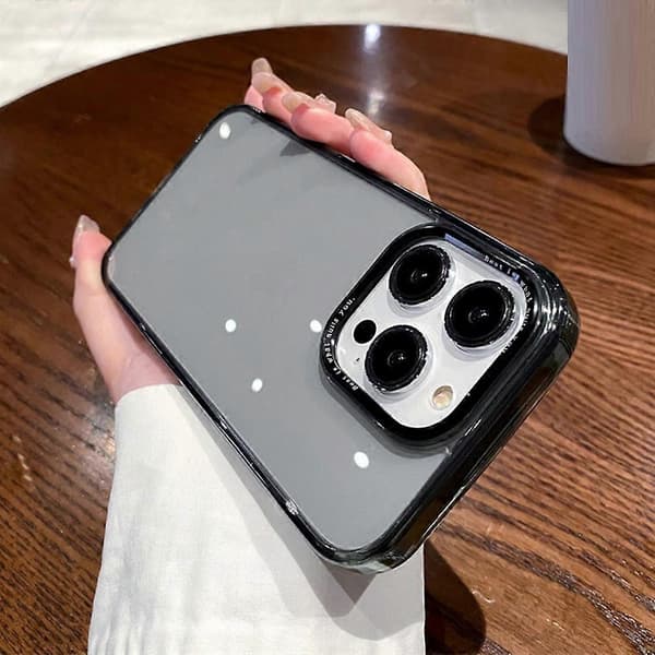 For iPhone 13 Pro Klart Telefondeksel Linserammebeskyttelse PC + TPU Støtsikkert Deksel