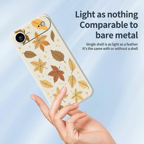 For iPhone 17 Air Case Maple Leaf Pattern Printing Straight Edge TPU Phone Back Cover - Beige