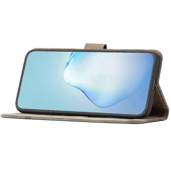 Til iPhone 16 Pro Max etui med linjetryk i PU-læder og pungfunktion