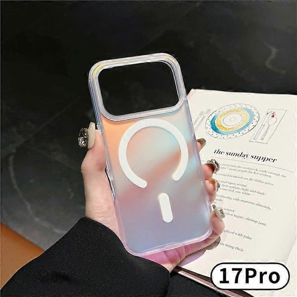 För iPhone 17/iPhone 17 Pro/iPhone 17 Promax telefonfodral, lasergradient magnetiska telefonfodral