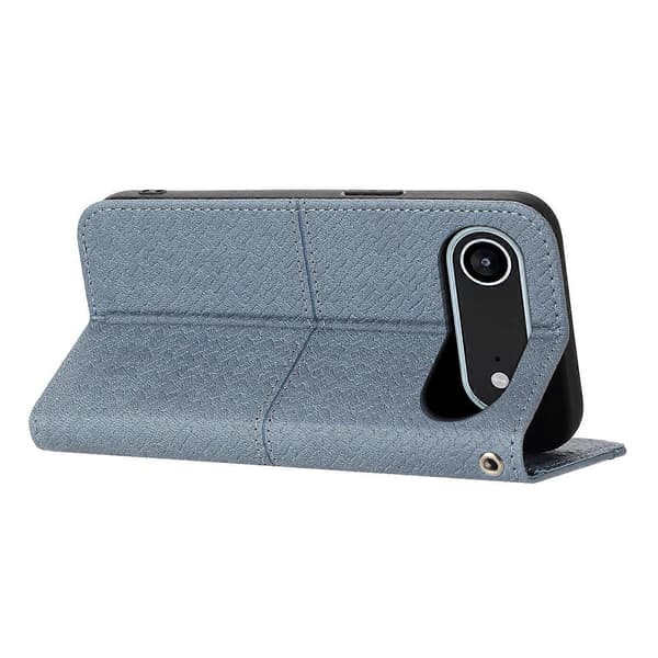 För iPhone 17 Air Fodral Vävd Textur PU Läder Plånboksfodral med Handledsrem