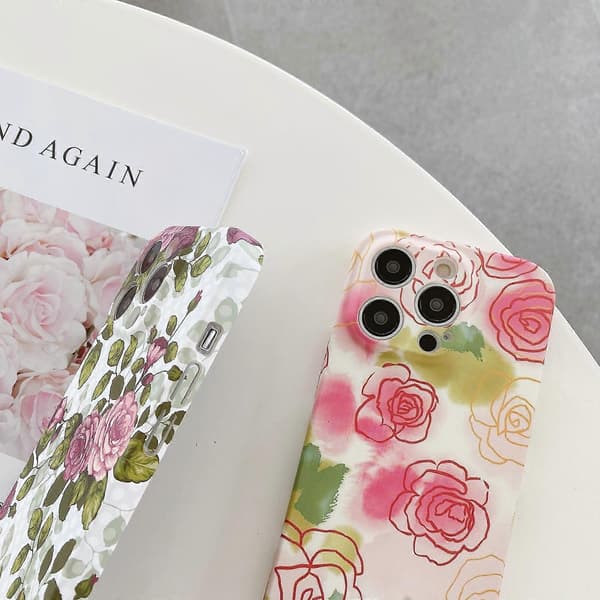 Til iPhone 13 Pro Max Vandmærke Blomstermønster PC Telefoncover