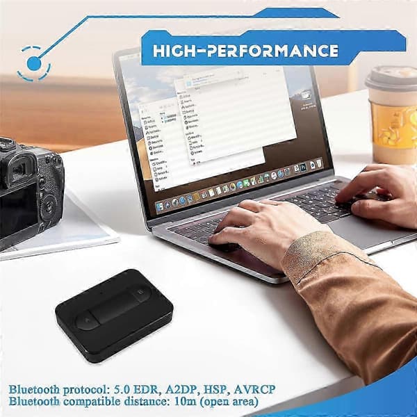 Bluetooth 5.0-senderadapter Dual Link-hovedtelefoner Hjemmelydsystem Sort