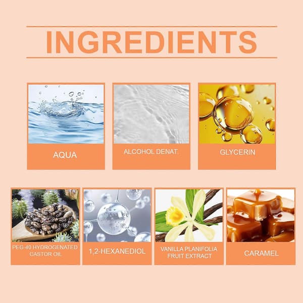 Roxelis Vanilla Caramel Body Perfume Spray, långvarig elegant varm doft