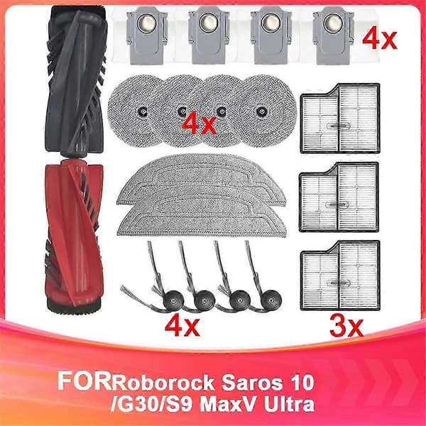 Saros 10/s9 Maxv Ultra -imurin vaihtotarvikesarja, kaksoispääharja, suodattimet, pölypussit