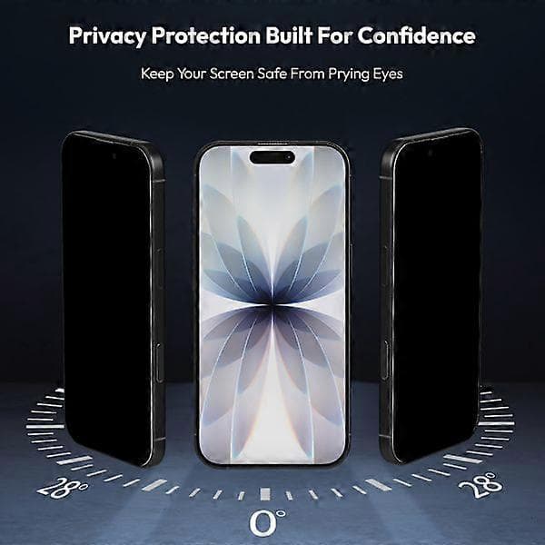 2-pack iPhone 17 Sekretess Skärmskydd - Härdat Glas | [Automatisk Installation] - Bubbelfritt iPhone 17