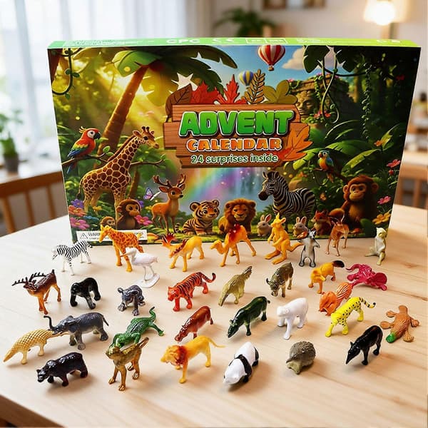 Dinosaur-gavesett for gutter og jenter Interaktiv jule-nedtelling Julepynt
