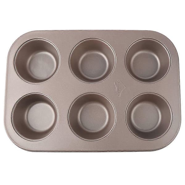 Bageform til chokoladekage og muffins i kulstofstål med 6 rum og non-stick belægning