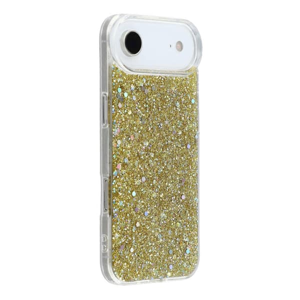 For iPhone 17 Air Case Shockproof Soft TPU Phone Cover Glitter Design - Gold
