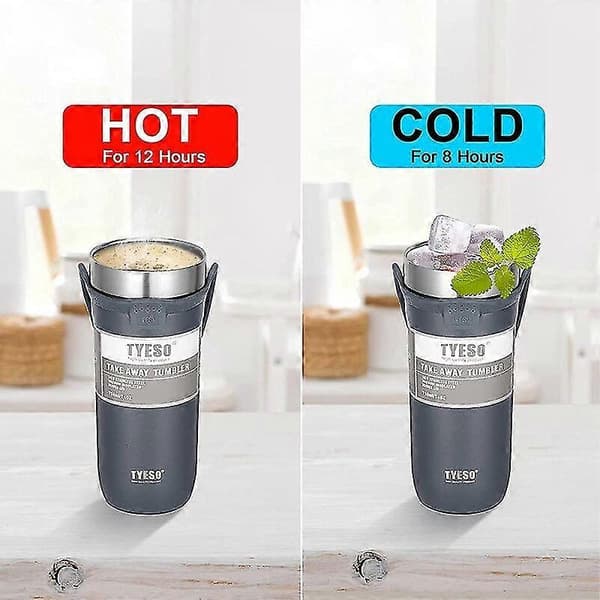 Termoflaske i rustfrit stål til bil, rejsetermoflaske med skridsikker boks