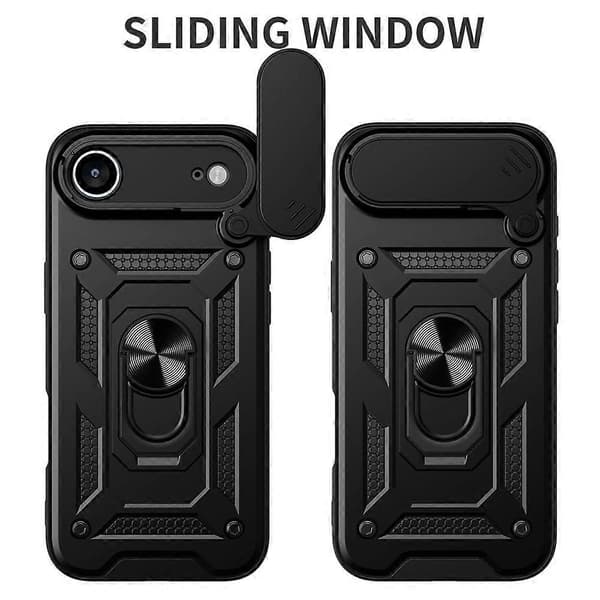 Compatible For iPhone 17 Air Case with Sliding Camera Cover PC + TPU Kickstand Phone Protector