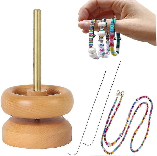 Perlespinner til smykkefremstilling Træ DIY perleskålspinnerholder
