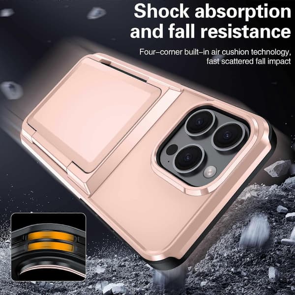 För iPhone 13 Pro Fodral Kortplats TPU+PC Stöd Telefonfodral