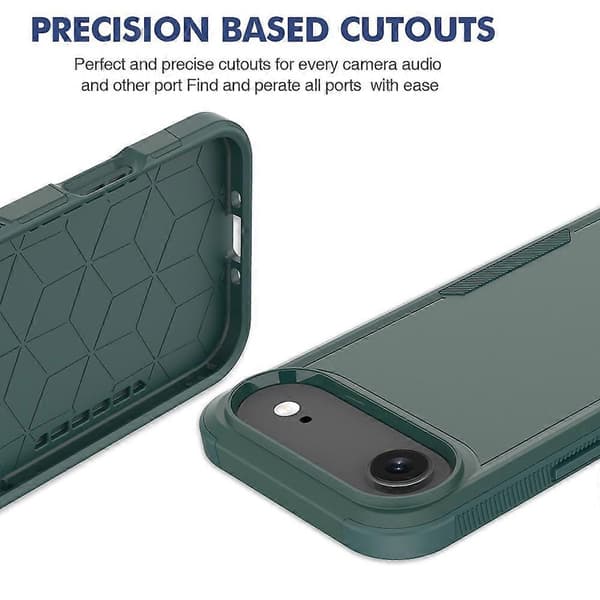 Til iPhone 17 Air-deksel 2-i-1 PC+TPU støtsikkert telefondeksel - Mørkegrønn
