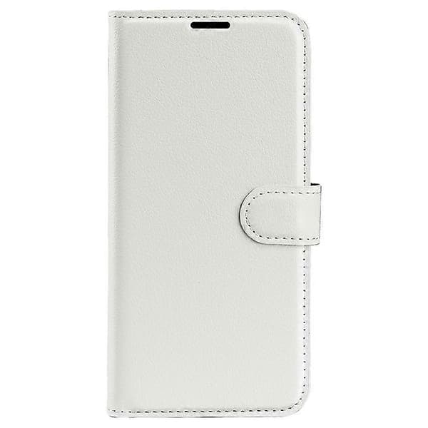 Kompatibelt för iPhone 16 Pro Max Plånboksfodral Litchi Textur Telefon Läderfodral (Vit)