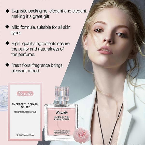 Peony Eternal Parfym, Elegant Blommig Doft med Jasmin & Lavendel, Långvarig Avkopplande Doft