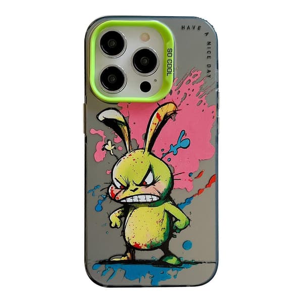 Til iPhone 13 Pro Dyremønster Trykk Telefondeksel Graffiti Kunst PC+TPU Støtsikkert Deksel