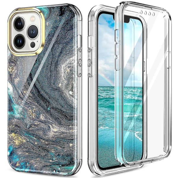 Magic Color-deksel til iPhone 13 Pro Max, inkludert skjermbeskytter, støtter trådløs lading, fallbeskyttelse