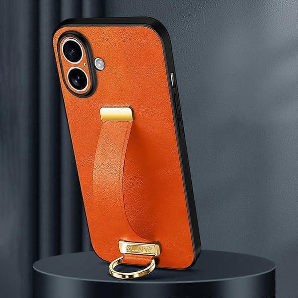SULADA Tide Cool Series PC + Læder Tekstur Hudfølelse Telefoncover (Orange, Til iPhone 16 Plus)