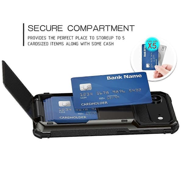 Kompatibel til iPhone 17 Air Case PC + TPU Dual Layer Bagside Telefoncover med kortholder