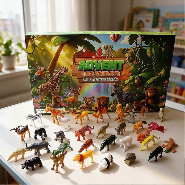 Dinosaur-gavesett for gutter og jenter Interaktiv jule-nedtelling Julepynt