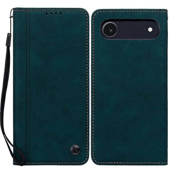 Compatible For iPhone 17 Air Case Lines Pattern Wallet Leather Phone Cover With Strap